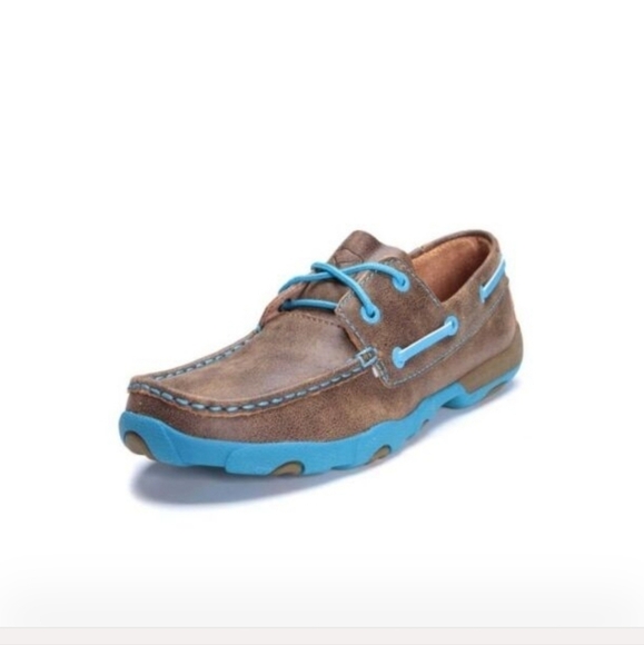 Twisted X Womens Blue Moccasin Driving Loafer slip on Casual Shoes sz 10 - Picture 1 of 14